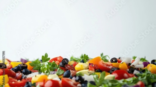 Vibrant Salad with Blueberries Tomatoes and Mangoes in Studio with a Clean White Background Full of Freshness and Colors Delicious and Light