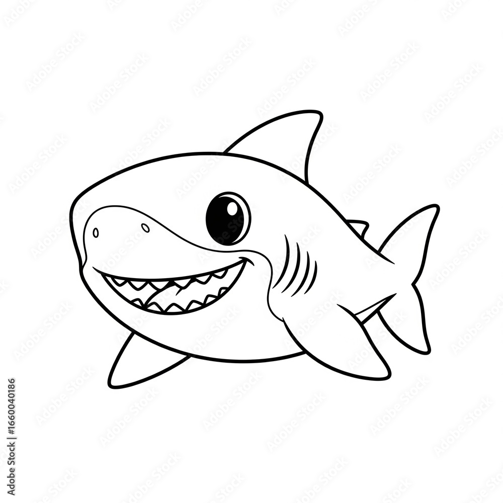 Obraz premium Cute shark for colouring