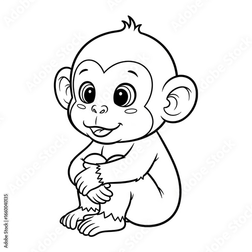 Cute monkey for colouring