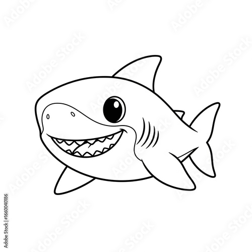 Cute shark for colouring