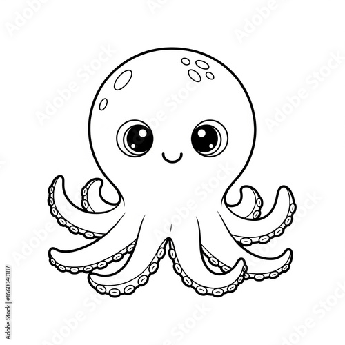 Cute octopus for colouring
