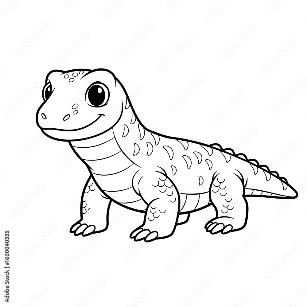 Obraz premium Cute komodo for colouring