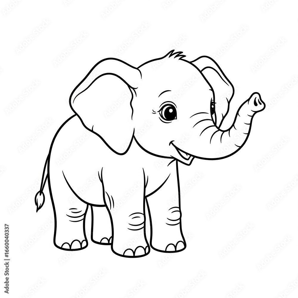 Fototapeta premium Cute elephant for colouring