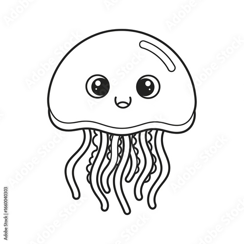Cute ubur ubur for colouring