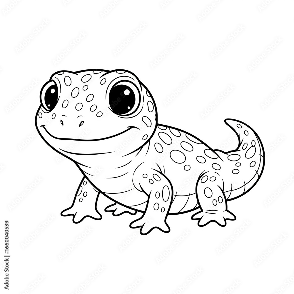 Fototapeta premium Cute lizard for colouring