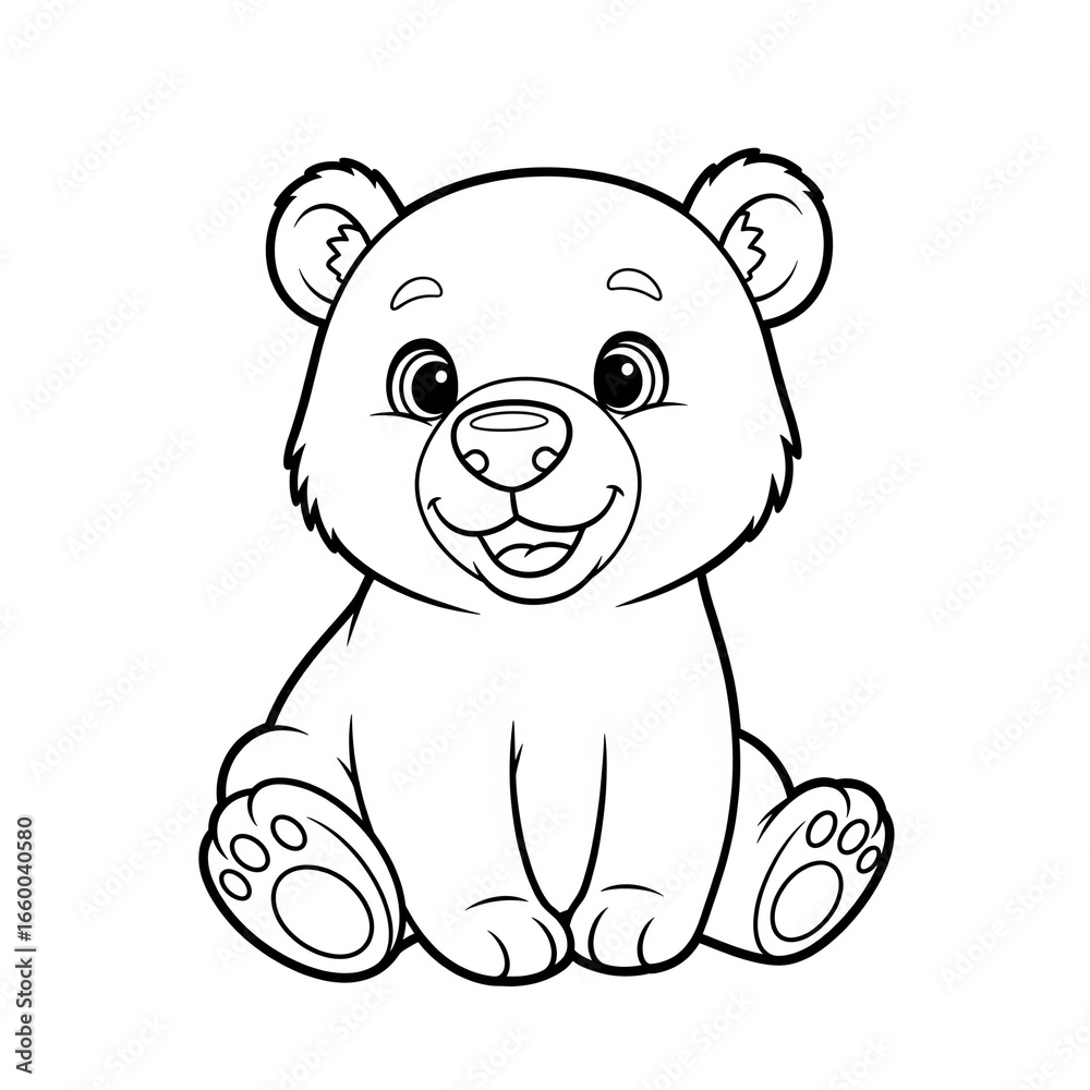 Naklejka premium Cute bear for colouring
