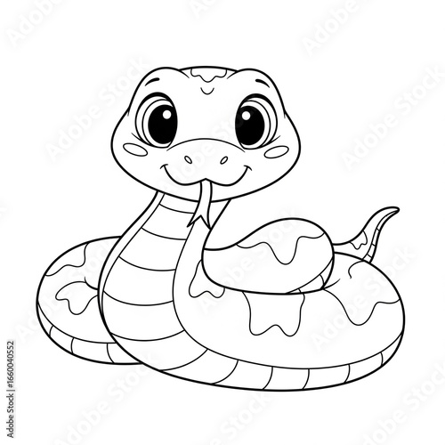 Cute snake for colouring