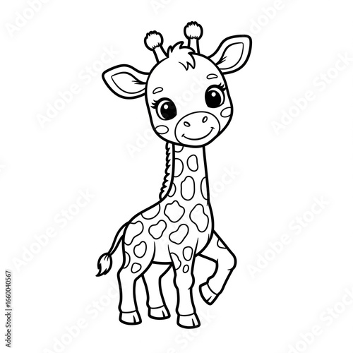 Cute giraffe for colouring