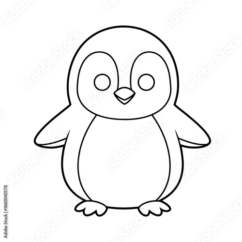 Cute pinguin for colouring
