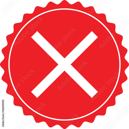 Red cross mark vector symbol representing error, wrong, or cancellation. Ideal for icons, alerts, web design, apps, and business graphics. Clean, bold, and modern flat style design.