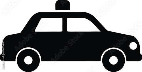Black taxi cab icon showing urban transportation