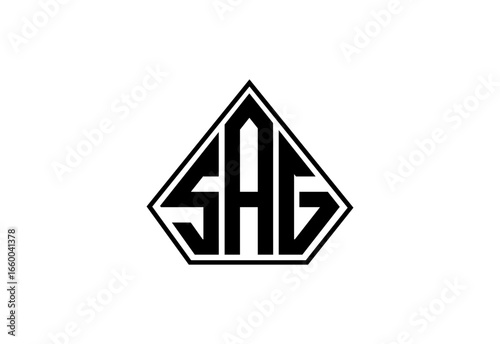 Fotografi SAG Custom Monogram Logo Design.