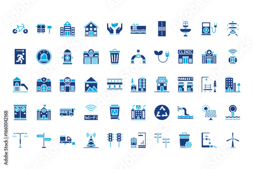 Public Utilities Line Icons