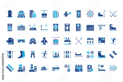 Ski Resort Line Icons