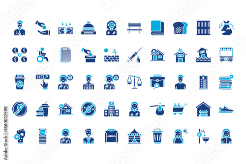 Homeless Line Icons