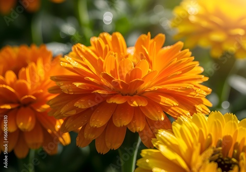 A vibrant close-up of a marigold flower with textured petals in natural light. Symbolizing food, health, eye health, the benefits of lutein, and omega nutrients in everyday life.