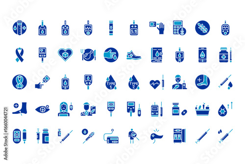 Diabetes Line Icons