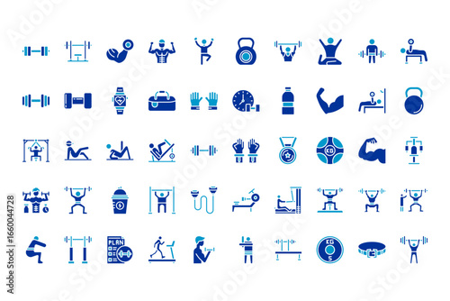 Weightlifting Line Icons