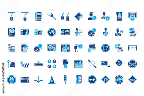 Driving School Line Icons