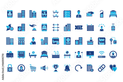Hotel Management Line Icons