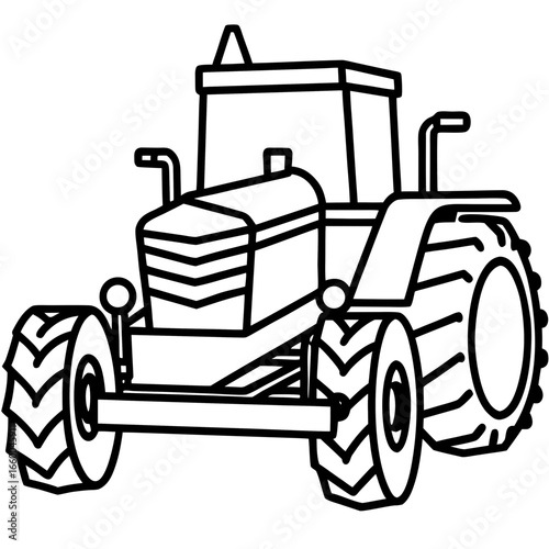 Diesel Cultivator Outline Illustration