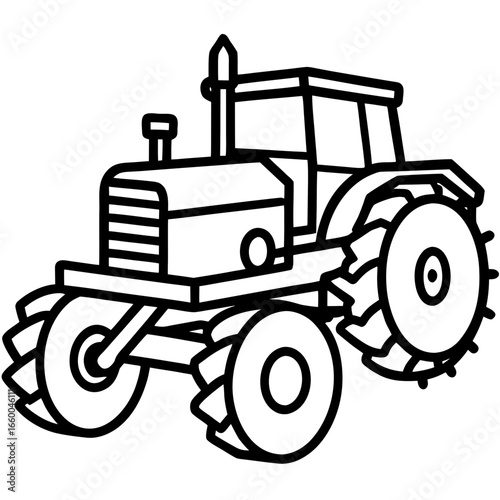 Diesel Cultivator Outline Illustration
