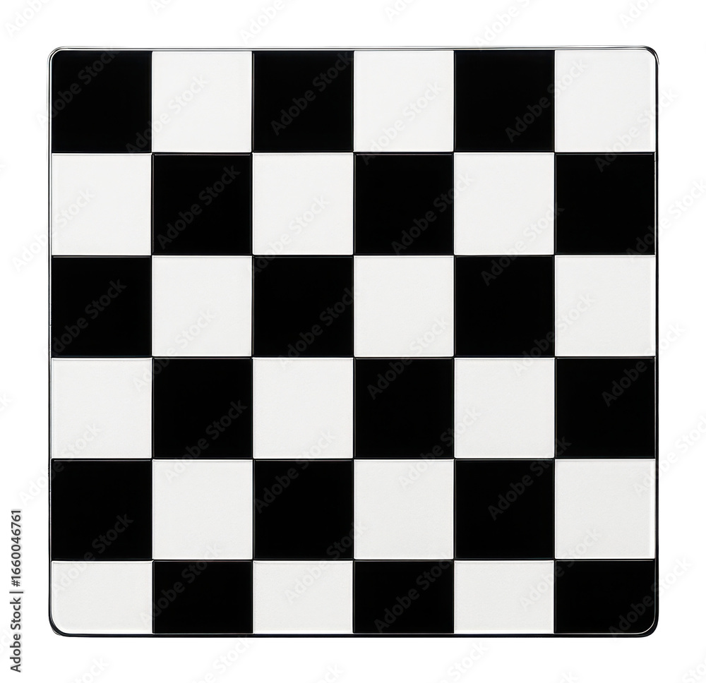 Obraz premium Square plate covered in a checkerboard pattern of alternating glossy and matte squares.