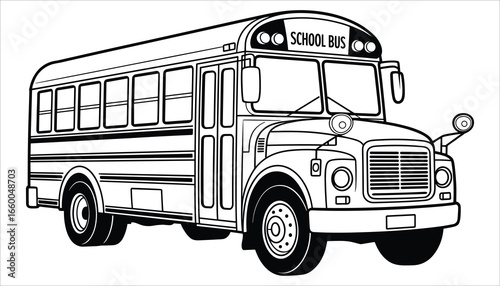 School Bus Vector Illustration for Education and Transport