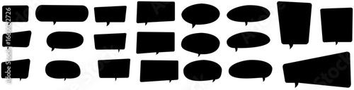 Wallpaper Mural Solid black speech bubble vector set in multiple shapes, perfect for minimalist comics, striking poster graphics, and modern icon designs Torontodigital.ca