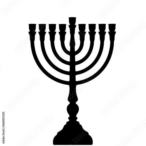Hanukkah menorah vector illustration jewish holiday symbol candle holder isolated on white background