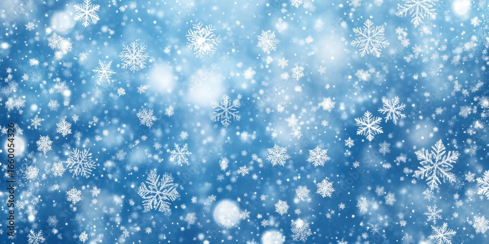 Fototapeta premium Winter snowflakes on a blue background