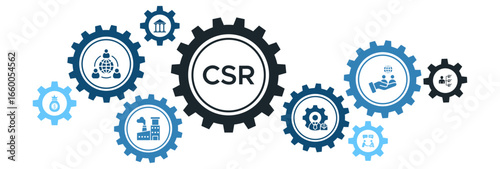 Corporate Social Responsibility (CSR) Business Icon Concept Focused on Community Support and Ethical Practices