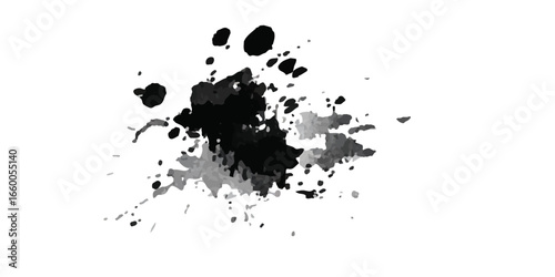 Abstract Black and White Ink Splats Creating a Grunge Effect. Transparent PNG available detailed ink splats Hyperrealistic Highly Detailed Isolated On Transparent Background	