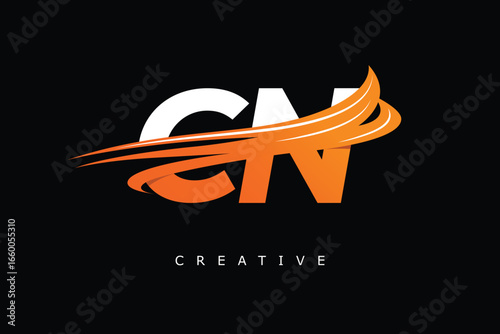 CN Dynamic Gradient Logo Modern Speed Symbol for Creative Branding & Professional Identity Design	