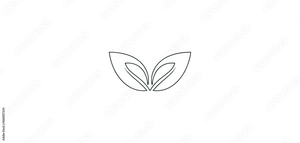 Obraz premium Abstract design two dark leaves