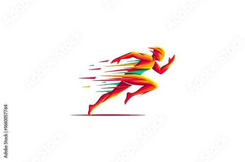 Abstract running figure illustration