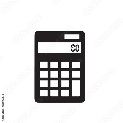 Calculator icon with display showing '00' on a white background, symbolizing basic arithmetic and digital calculation tools.