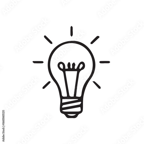 Lightbulb Icon Symbol of Ideas, Innovation, and Creative Thinking - Illustration Design