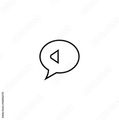 Simple speech bubble with backward arrow icon