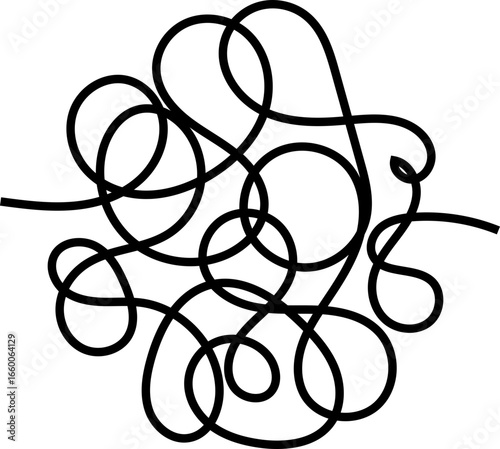 Dense rounded knot composed of thick lines forming a tightly packed circular tangle.