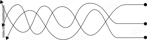 Interlocking wave loops drawn with thick lines forming a continuous linked pattern.
