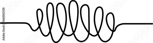 Vertical spring coil forms helical line loops in consistent upward motion.