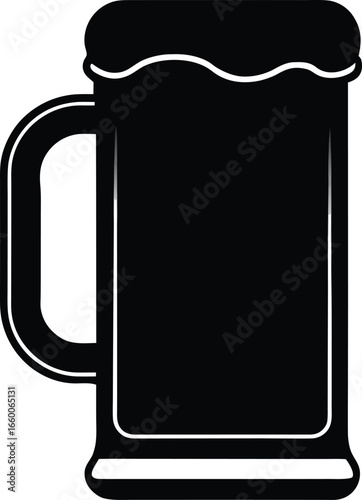 Pilsner icon black beer mug design brewer s emblem vector beer mug logo
