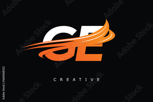 GE Dynamic Gradient Logo Modern Speed Symbol for Creative Branding & Professional Identity Design