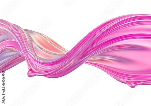 Abstract Pink and Purple Fluid Wave with Smooth Gradient Effect on Black