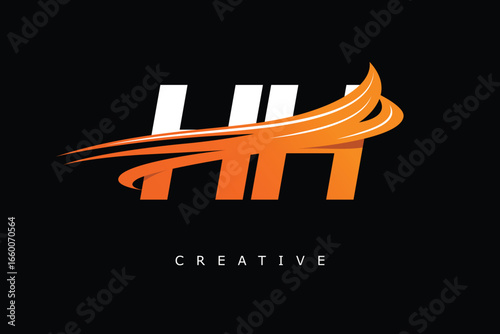 HH Dynamic Gradient Logo Modern Speed Symbol for Creative Branding & Professional Identity Design