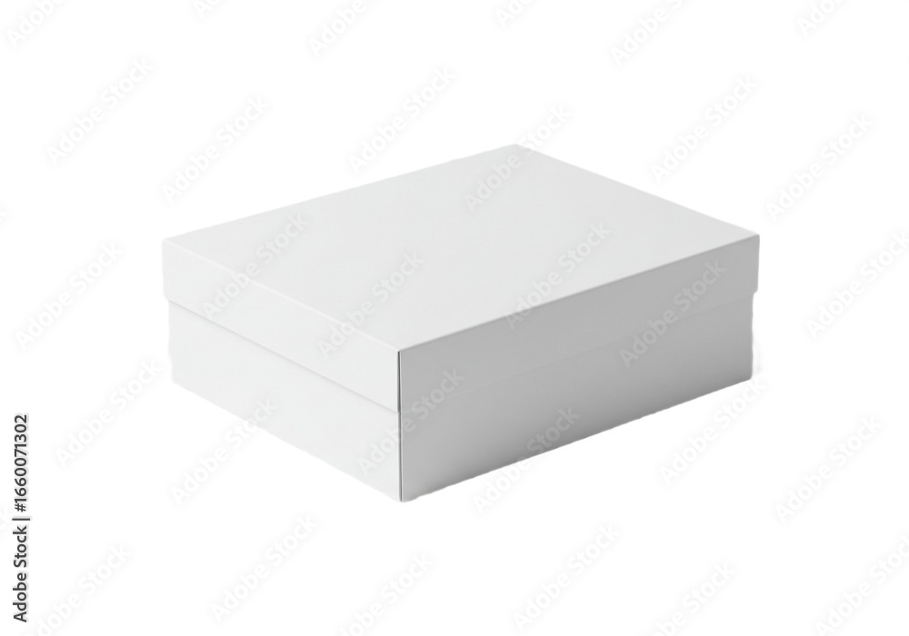 Fototapeta premium Plain White Rectangular Box with Lid on Neutral Background