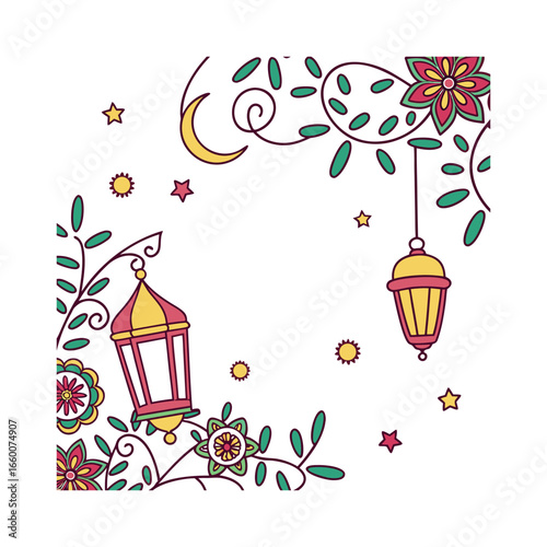 Abstract logo design for Eid al-Adha, featuring stylized crescent moon, star, and figures.