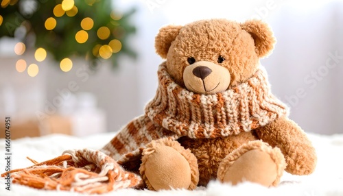 Cute teddy bear with scarf christmas holiday season gift soft toy