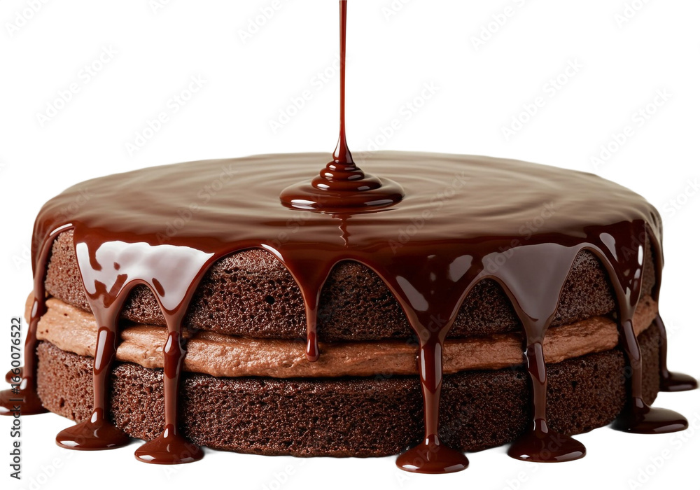 Obraz premium chocolate cake on white background